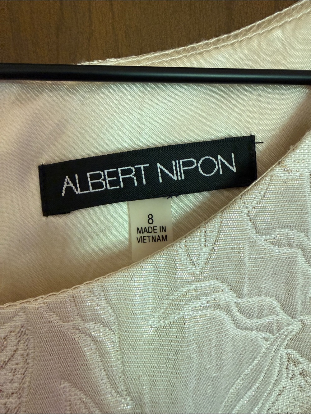 Albert Nipon Cream Floral Jacquard Sheath Dress NWT Quiet Luxury Old Money - Picture 4 of 7